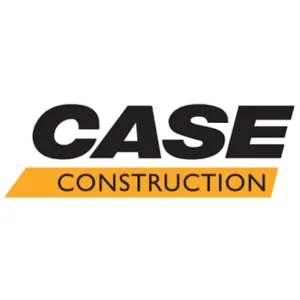 Logo of CASE Construction, favored by many equipment dealers, with "CASE" in bold black letters above a yellow underline and "CONSTRUCTION" written below.
