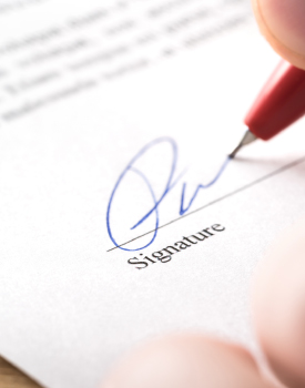 A closeup of someone's signature