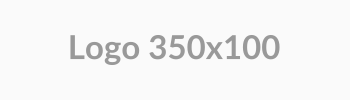 Placeholder image with text "Logo 350x100" on a gray background.