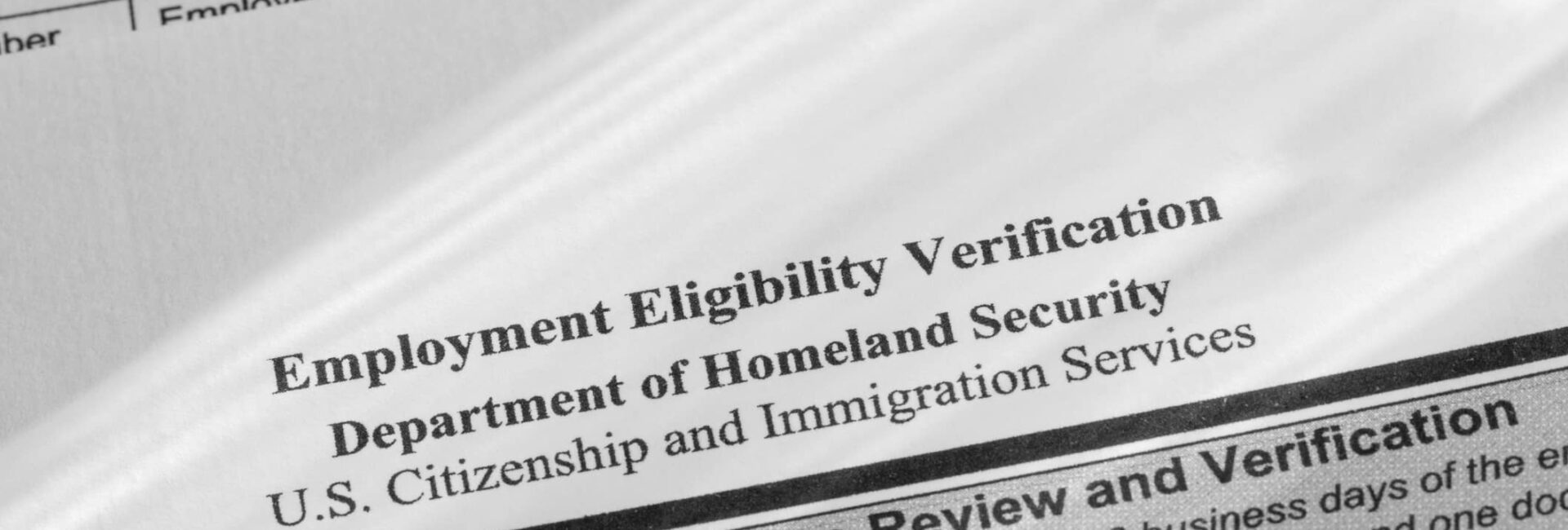 Employment eligibility verification form I-9 form