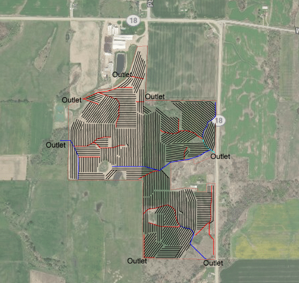 drainage tile designs by Pinion land advisory